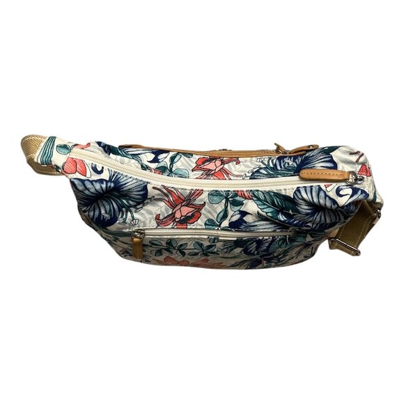 Kim Rogers Floral Crossbody Shoulder Bag Tan Strap - Picture 3 of 8